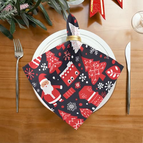 Servilletas de Tela Navideñas de Terciopelo Satinado 20x20 pulgadas 6 unidades miniatura 3