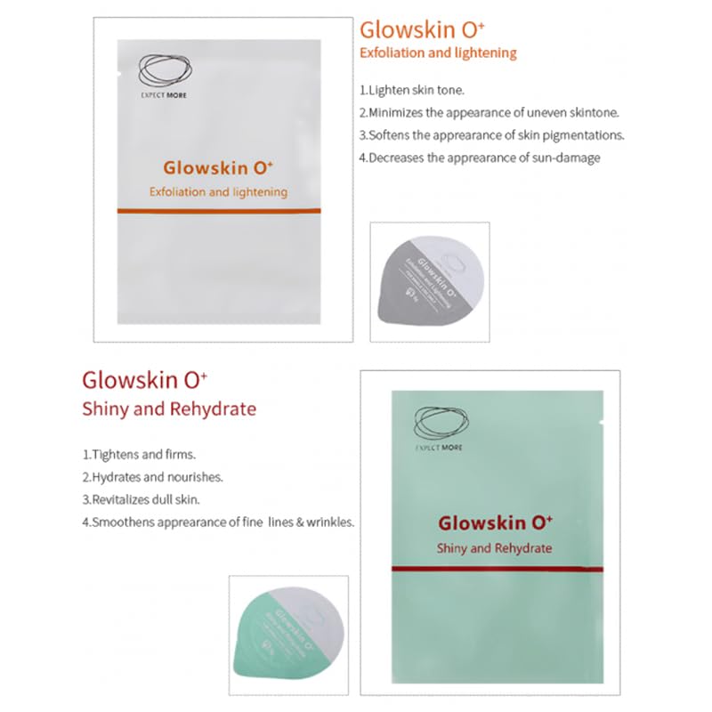 Oxygen Facial Machine Kit Capsules Gel Antiaging Skin Rejuvenation, Hydro Dermabrasion Facial Special Facial Cleaning Liquid GLOWSKIN 0+(Combination )