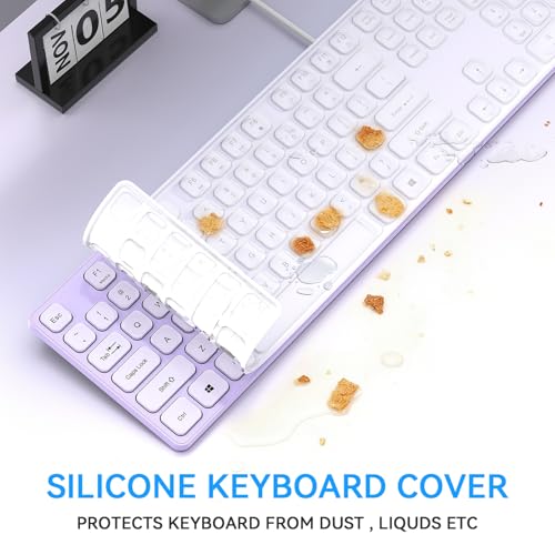 Image of USB Wired Keyboard for window,Comfortable Quiet Chocolate Keys, Durable Ultra-Slim Wired Computer Keyboard(QWERTY) for PC, Windows 11 /10 /8 /7 /XP /Vista KB1430 (KB435 Purple, Wired Keyboard For Windows)