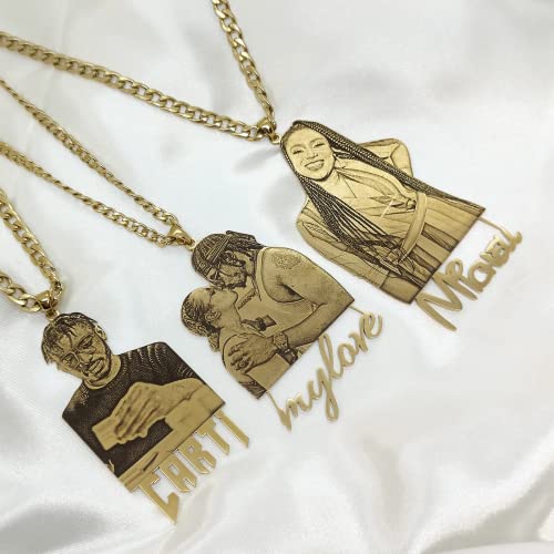 Picture Necklace Personalized Photo Custom Pendant Chain for Men Women 18K Gold Plated Photo Necklace Memorial Gift3