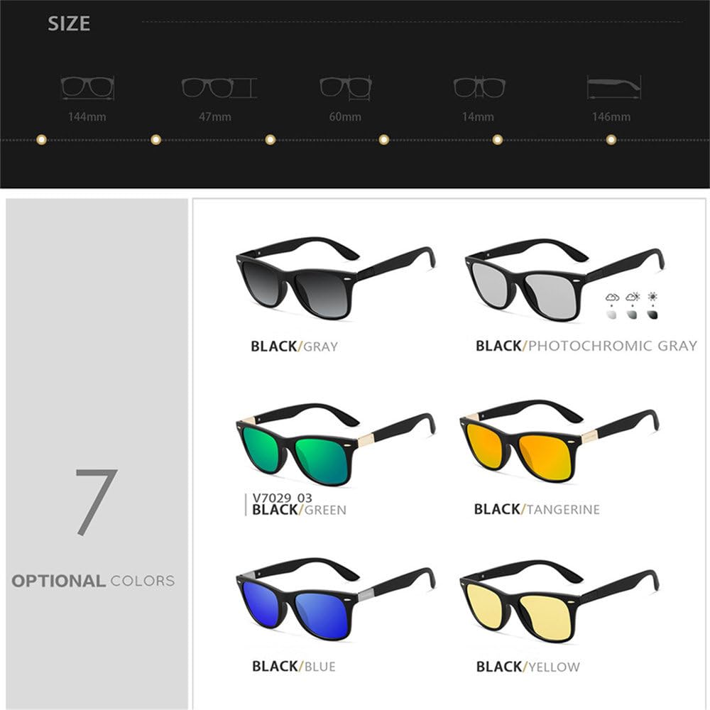 Okulary przeciwsłoneczne unisex, outdoorowe, podróżne, uliczne, do jazdy samochodem, wędkarstwa, modne, polaryzacyjne, z ochroną UV i powłoką fotochromową