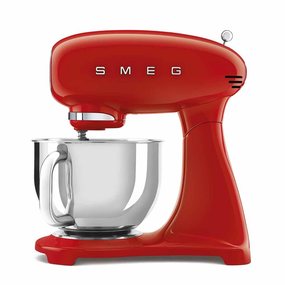 SMF03 Stand Mixer – 5 Qt Tilt-Head Mixer with Stainless Steel Bowl, 10 Speeds, Retro 50s Vintage Style – Red