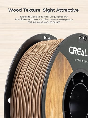 Image of Creality Wood Filament PLA 2kg, 3D Printer Filament 1.75 mm, Smooth Silk Texture, Toughness, 1kg(2.2lbs) /Spool Printing Filament, for All Printers (Wood)