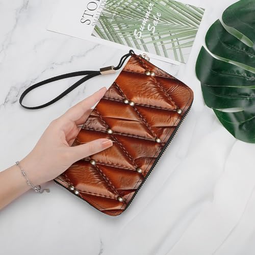 Tooled Leather PU Leather Clutch Long Bifold Wallet, Coin Purse Credit Pass Case, Durable Card-Holder Money Storage for Women Men4