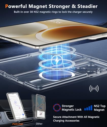Image of FNTCASE for Motorola Razr Fold Case: Magnetic Clear Cases Compatible with Magsafe Military Grade Drop Anti Yellowing Cell Phone Cover - Shockproof Protection Bumper Transparent Phonecase