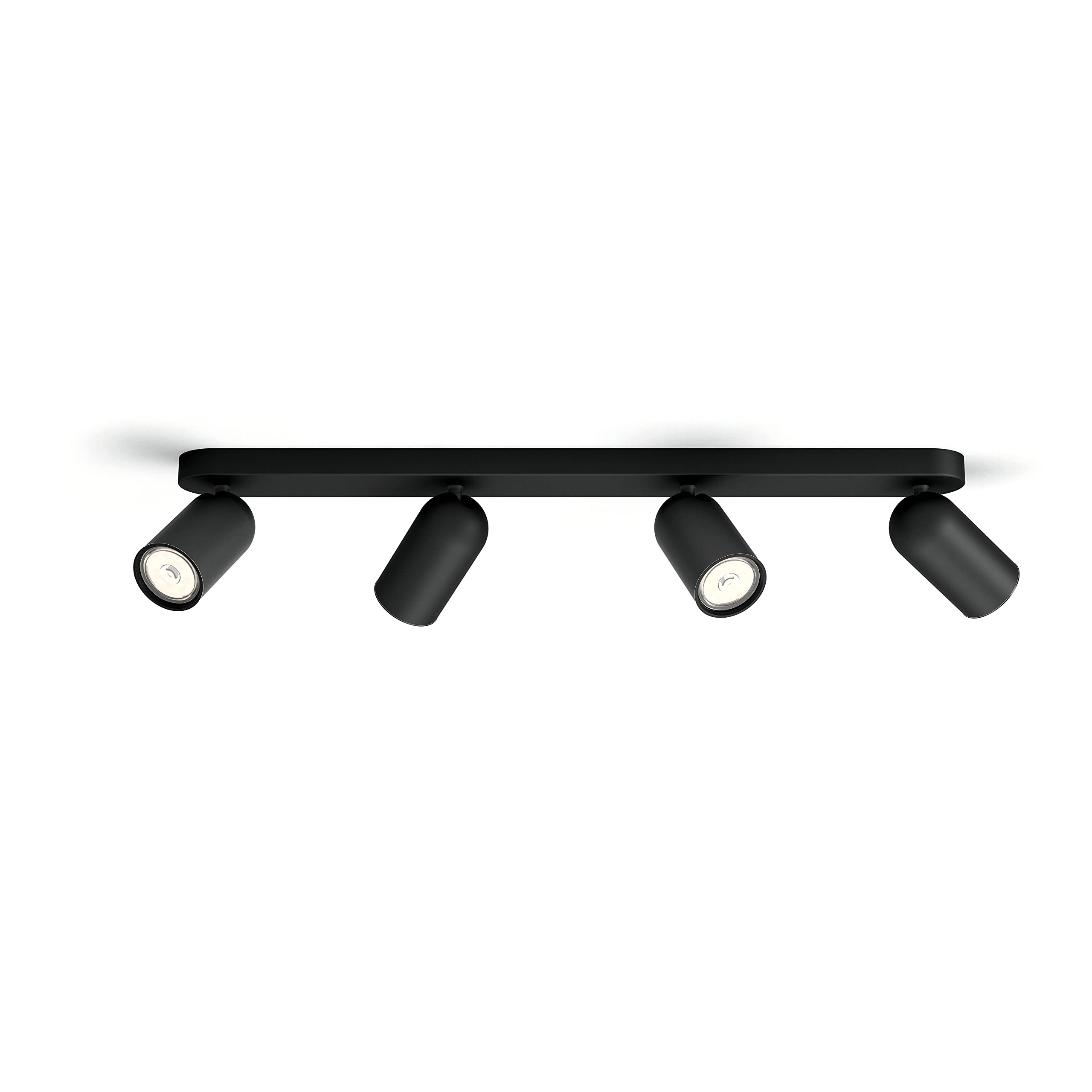 Philips myLiving PONGEE Foco de superficie - Negro - 4 puntos de luz - incl. Philips LED Scene Switch Gu10 50W - Blanco