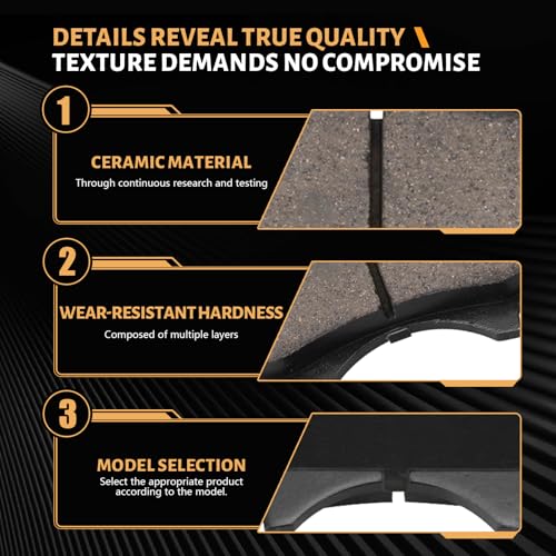 Image of D976 Front Ceramic Brake Pads Fit For Toyota Tacoma 2005-2023,4Runner 2003-2023,FJ Cruiser 2007-2014,Sequoia 2001-2007,For Lexus GX460 2010-2023,GX470 2003-2009
