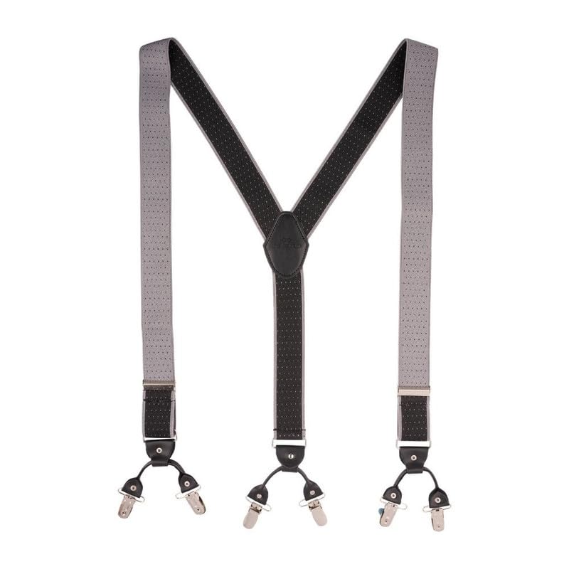 Image of The Tie Hub Suspenders for Men | Slim Clip-On Y-Back Elastic Braces | Adjustable 1.25 Inch | Formal Wedding Office