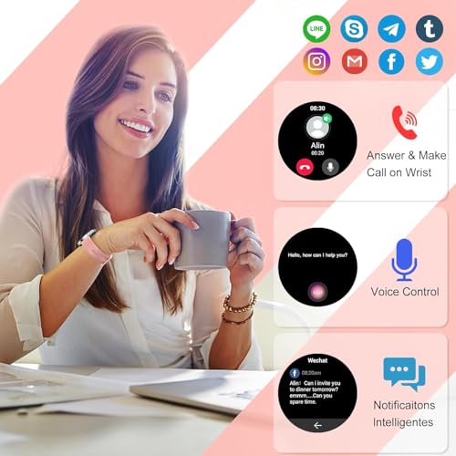 Image of Smart Watch (Answer /Make Call), 1.43 inch HD AMOLED Smartwatch for Men Women | Step Counter with Heart Rate /Sleep Monitor, 110+ Sports Mode,IP68 Waterproof Fitness Activity Tracker for Android iOS