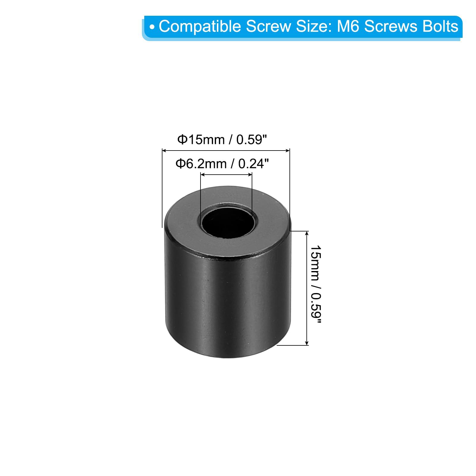 Unifizz M6 Black Aluminium Spacers - Image 2