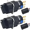 UL Listed 16mm 2 Position Rotary Switch 5/8in Selector Switch Select Button Latching 5Amp 250V On Off 1NO 1NC SPDT 3Pin with Wire 2Pcs