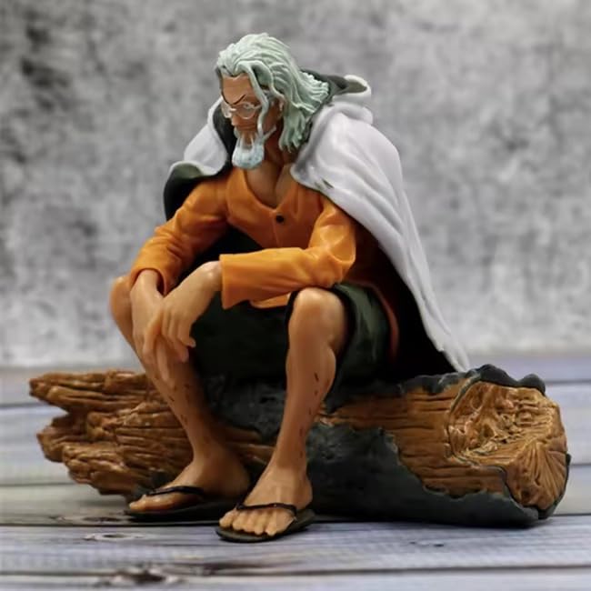 Anime One Piece Figurines Strawhat Monkey D Luffy Trafalgar Law Zoro Ace Sabo Crocodile Shanks Mihawk Buggy Action Collectible Gift Statues for One Piece Anime Manga Fans (Rayleigh 16cm)