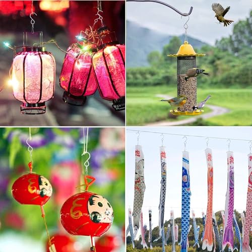 MFDSJ 24 Pcs Swivel Clip Hanging Hooks, Stainless Steel 360 Degree Rotating Windsock Clips for Hanging Wind Chimes, Plants, Bird Feeder, Crystal, Birdcage - Thumbnail 7