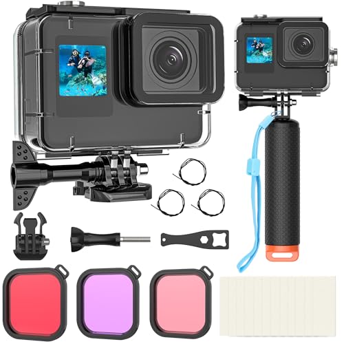 Kliksys Waterproof Diving Housing Compatible with GoPro Hero 13/12/11/10/9 Black 60M/196FT Protective Underwater Diving Housing Shell Accessories