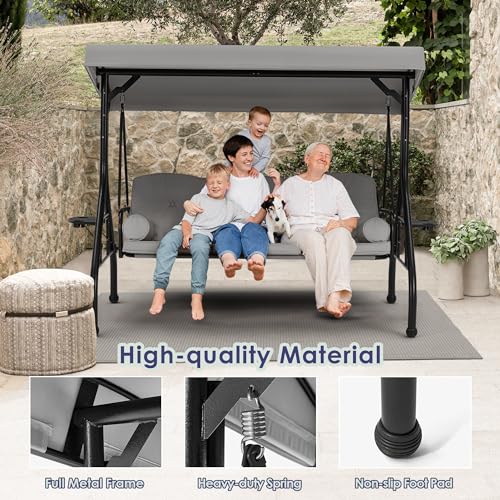 image for HOMREST 3 Seat Outdoor Porch Swing with 1.5