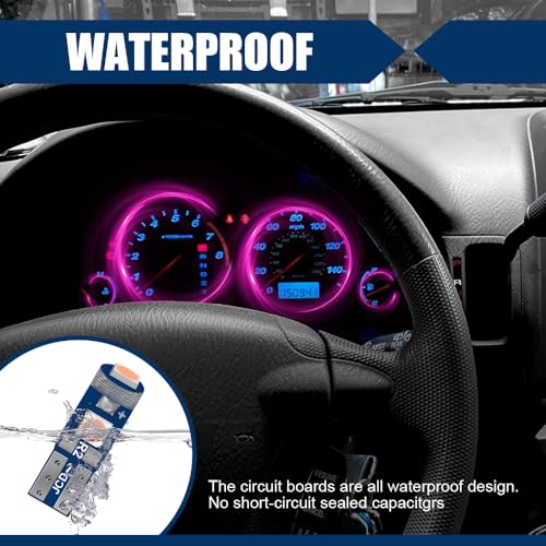 20PCS Lámparas LED T5 para Tablero de Auto Color Rosa Púrpura miniatura 4
