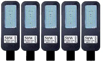 PE 50 Watts LED Street Light Waterproof IP65, 140 Per watt Lumens with 2 Years Warranty (Pack of 5)