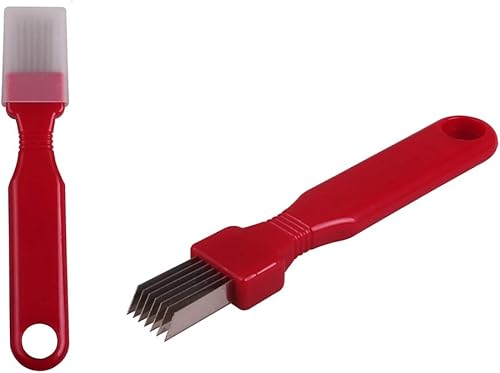 Miniatura 5 de Cortador de cebolleta, cortador de verduras, cortador de verduras, cuchilla de acero inoxidable, rebanada de cubiertos, herramienta de cocina