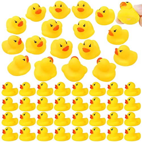 Image of GADIEDIE Rubber Duck 50 Pack Mini Rubber Ducky Float Ducks Baby Bath Toy, Great for Jeep Ducking, Shower, Birthday Party, Carnival Game Gift(1.6"x 1.5" x 1.2")
