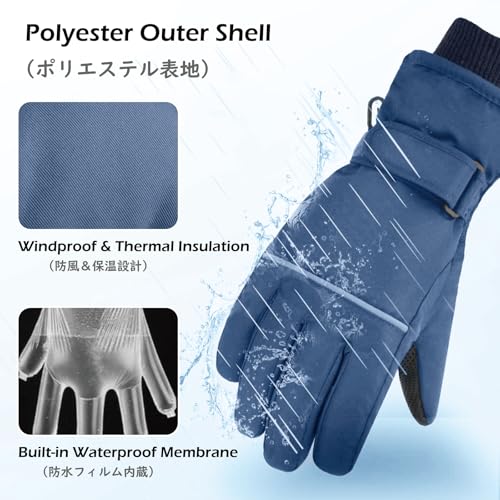 Image of TRIWONDER Kids Winter Snow Gloves, Warm Windproof Mittens for Skiing Snowboarding, Boys and Girls (4-6 Years Old)