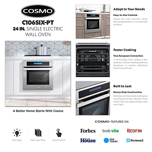 Cosmo Cos-C106Six-Pt 24 In. Single Wall Electric Convection Oven #TOP2