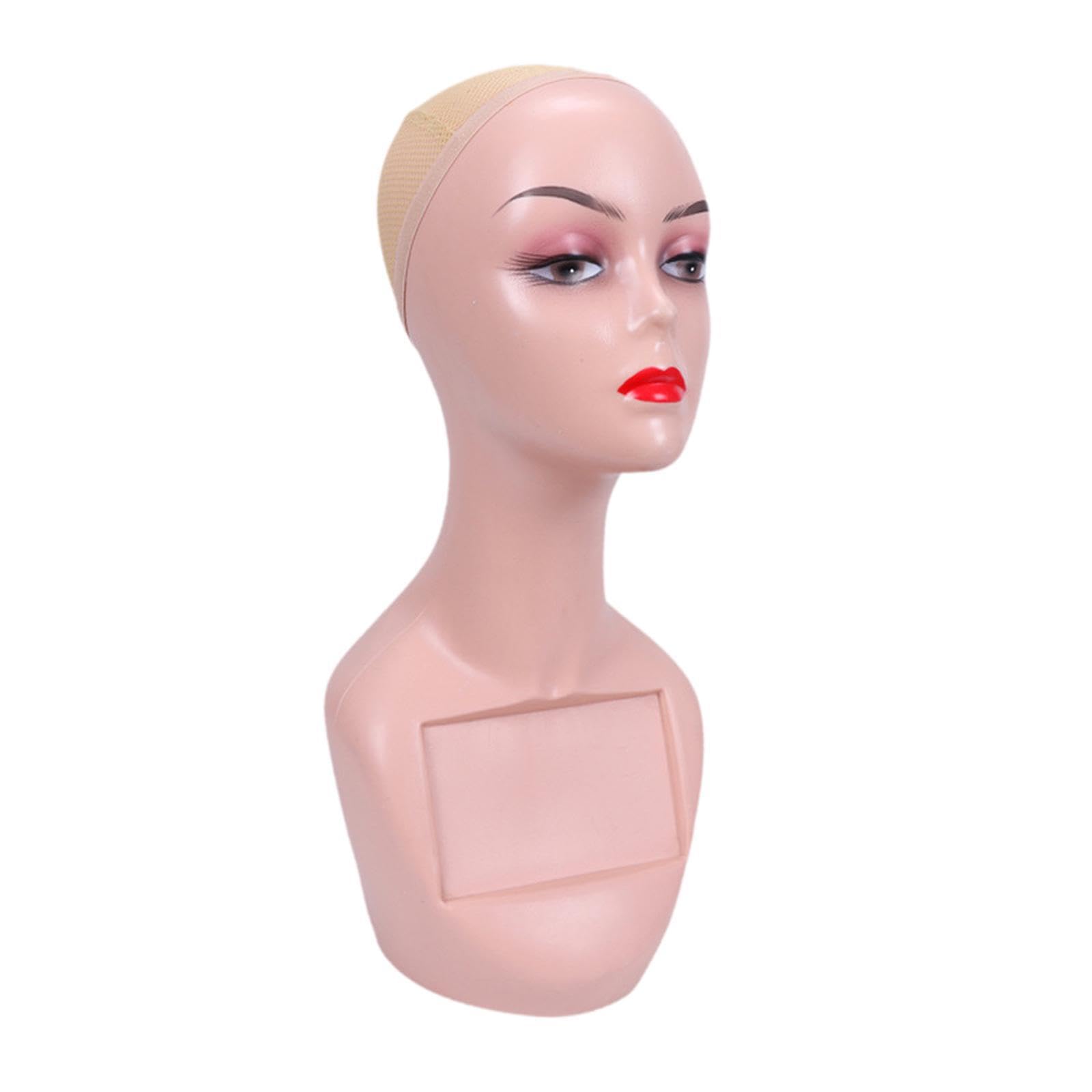 Cabeza de maniquí calva para pelucas y sombreros en casa o salón
