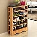 WJMLS 5-Tier scarpiera Solido Naturale Solido scarpiera Legno, Scaffale dell'organizzatore di immagazzinaggio, Governo Ripiani Piano del Pattino tormenta, da Ingresso Portascarpe, Colore Naturale, 60