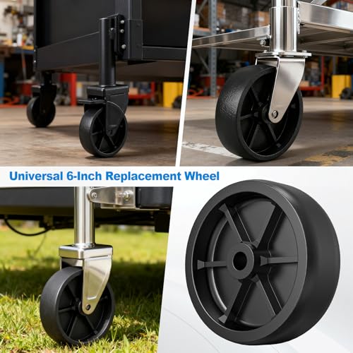 image for Wioxewi 6-Inch Trailer Jack Wheel Replacement – Heavy-Duty Poly Whee