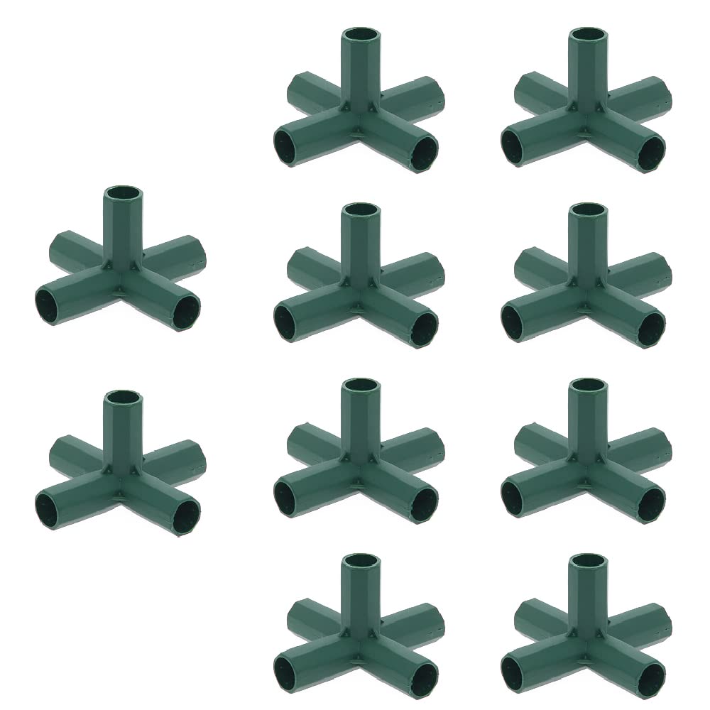 SagaSave 16mm Garden Frame Connector, 10 Pcs 5 Way Stable Support Gardening Framework Building Connectors for Flower Stands and Greenhouse