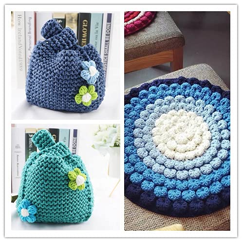 M-S Thick Knitting Yarn, Elastic Fabric Cloth T Shirt Yarn, Spaghetti Yarn For Hand Diy Bag Blanket Cushion Crocheting Projects,3.3 Oz, 30 Yard (Royal Blue) #TOP5