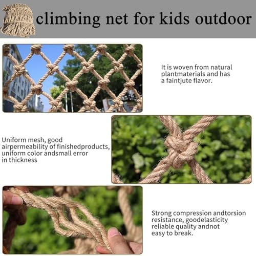 Climbing Cargo Net - Knotless Polyester Safety Netting for Treehouse, Playground, Outdoor Adventures - Durable 3x23FT (1x7M) Safety Rope for Kids & Pets