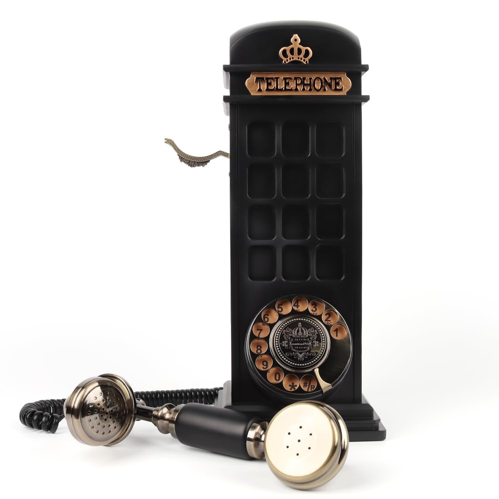Libro degli ospiti audio per matrimonio con design vintage cabina telefonica, registra messaggi audio personalizzati libro degli ospiti per matrimoni, feste e riunioni, nero