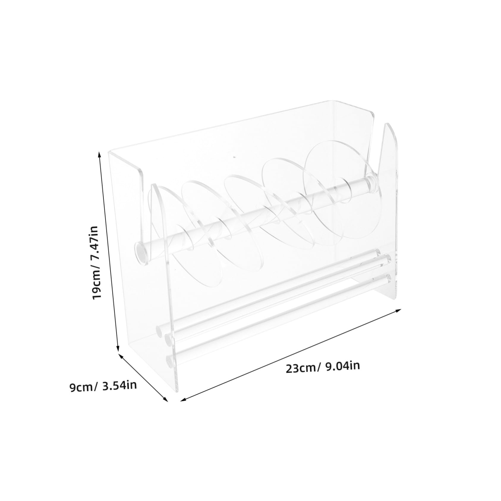 Dispenser Regolabile da Scrivania per Etichette in Acrilico 6 Dischi Organizzatore Etichette Resistente Supporto Porta Rotolo Adesivo per Ufficio e Scuola