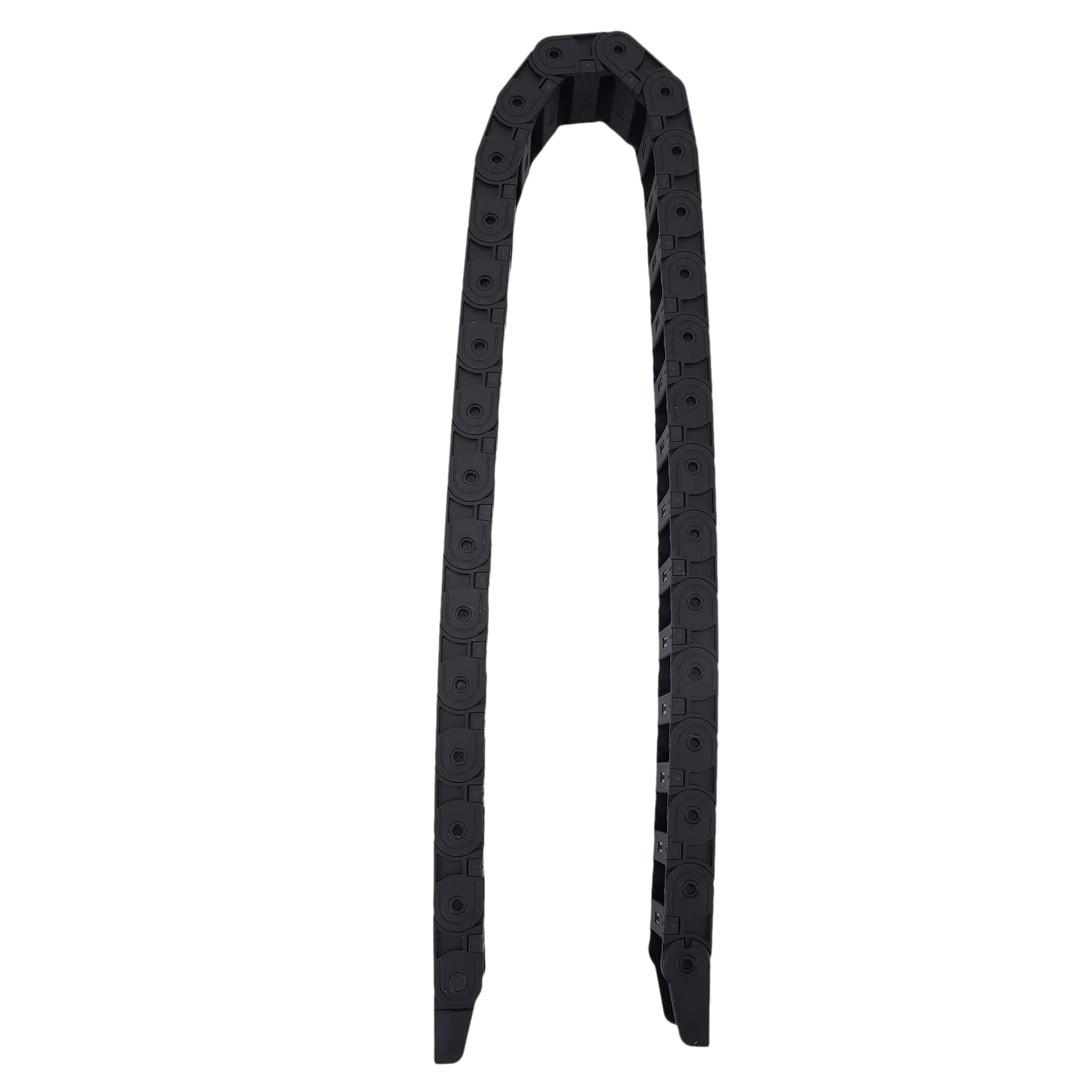 6 Piezas 18mm x 37mm Negro Flexible Cadena de Arrastre de Cable Semicerrada 1M 39.4 Pulgada
