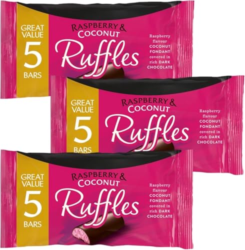 Raspberry Ruffle Bundle With James Raspberry & Coconut Ruffles 5 Pack 130g (3 Pack)
