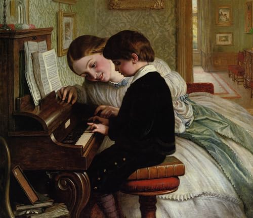 Lienzo de Charles West Cope Lezione di musica, arte clásico para un hogar lleno de armonía