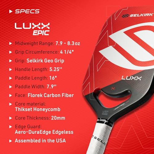 image for Selkirk Sport LUXX Control Pickleball Paddle | Florek Carbon Fiber Pic