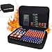 JUNDUN Battery Organizer,Fireproof Waterproof Hard Battery Storage Case,Silicone Battery Storage Box Holder，Hold 148 Batteries for AA AAA C D 9V with Tester BT-168 (Not Included Batteries)