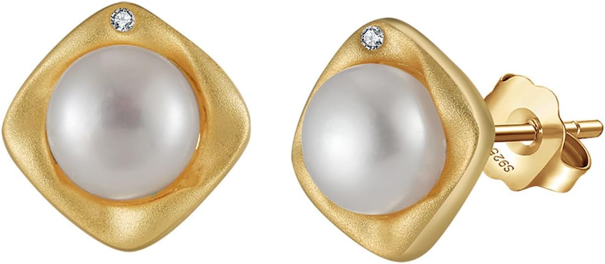 Pearl earrings-Gifts for Women Wife-Gift for Wife Wedding Birthday Anniversary Jewelry-Mom Girlfriend Her Mothers Day Gifts for Mom Women Valentines Day Christmas Day Gifts NO038