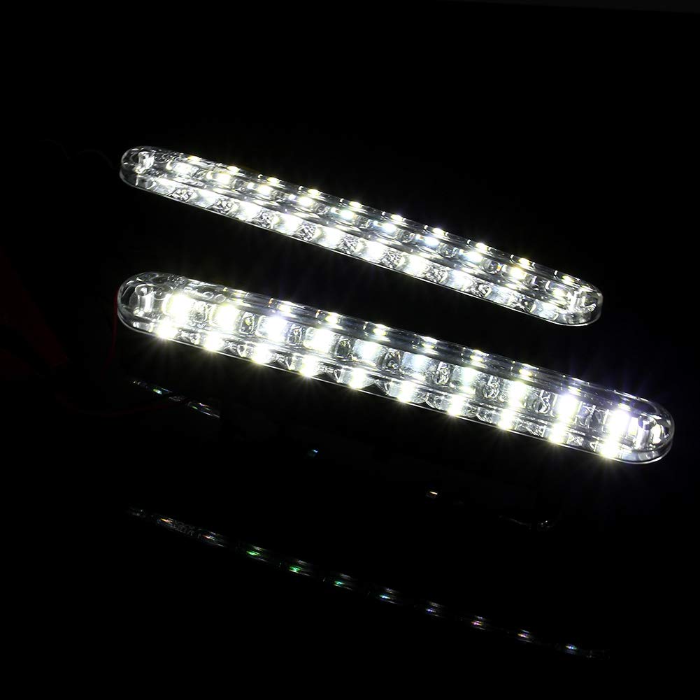 voiture feux jour Yctze pour led diurne voiture pour feux led diurne Feux diurnes à LED, 2X30 diodes électroluminescentes 12V voiture 12V DC Feux diurnes DRL au volant lampe de lumière du jour + clig