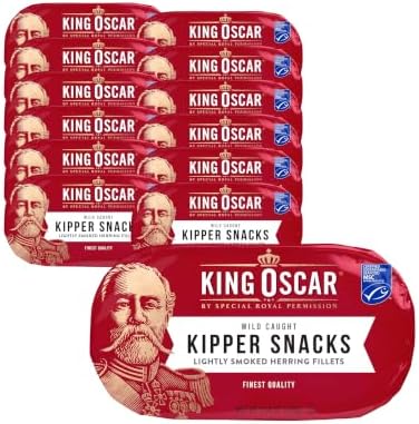 King Oscar Kipper Snacks in Water, 3.54 oz Can, 12-Pk, Herring Fillets