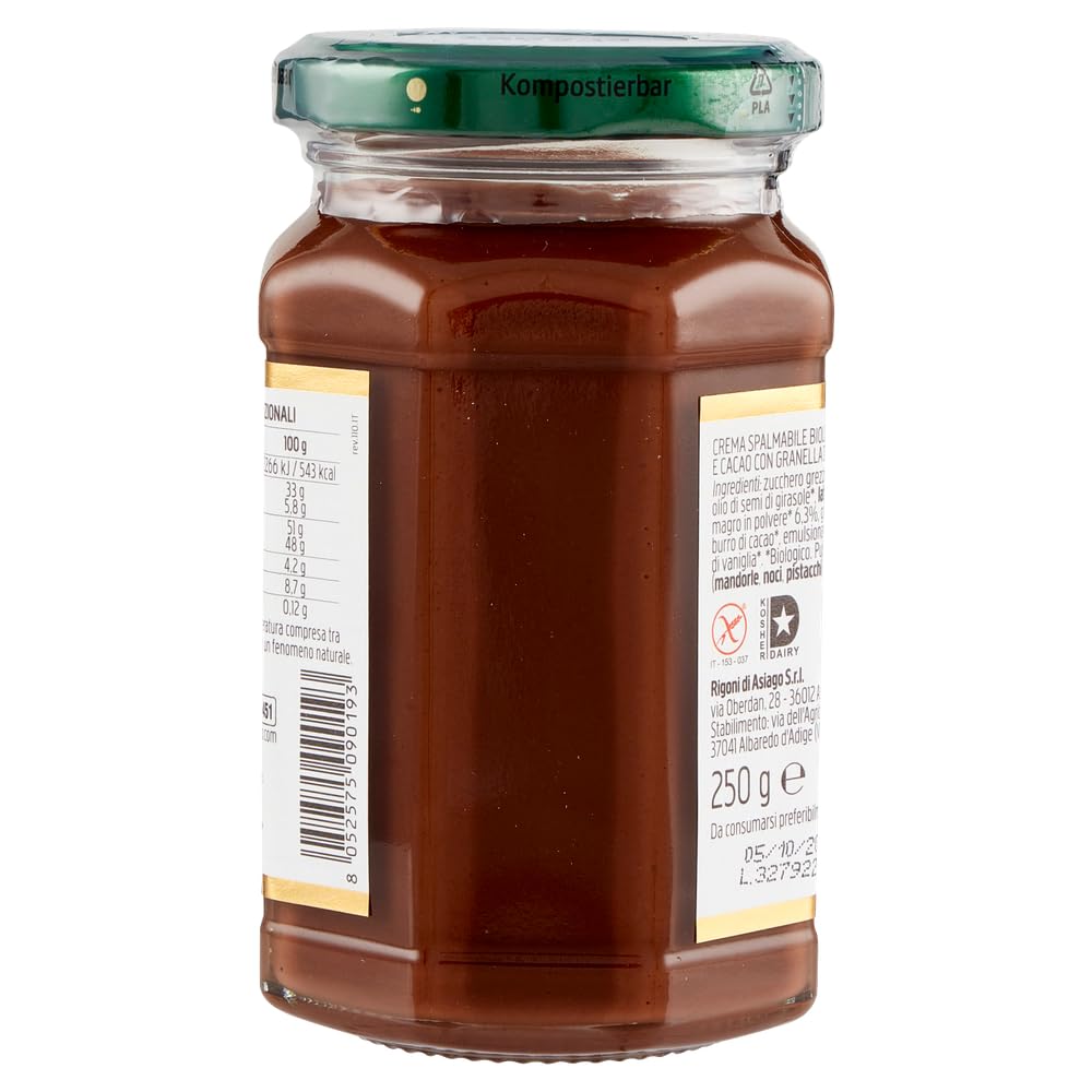 Italian Gourmet Nocciolata Crunchy crema nocciole Nuss-Aufstrich 12 x 250g | Ohne Palmöl, knusprige Stückchen mit Nougatnote; dolce spalmabile per, Gesamtnettogewicht 3 kg + Kostenlos Polpa 400g