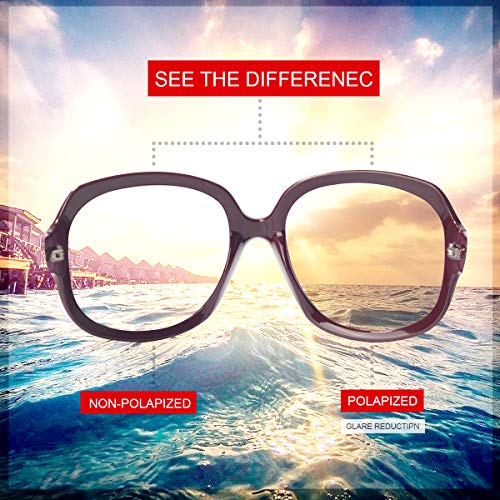 Polarized Sunglasses for Women, AkoaDa UV400 Lens Sunglasses for Female Fashionwear Pop Polarized Sun Eye Glass (RED) - Thumbnail 5