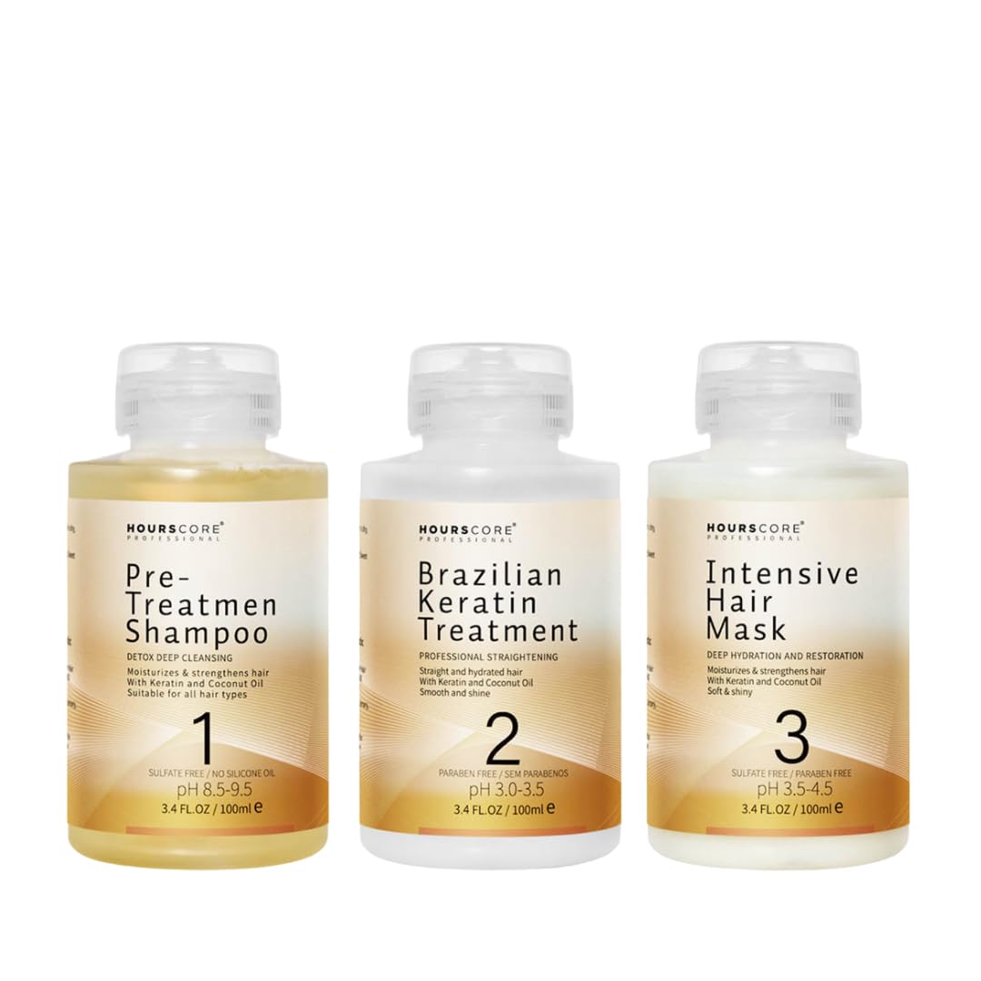 HOURSCore Hair Repair Keratin Treatment Kit, Set of 3, 100