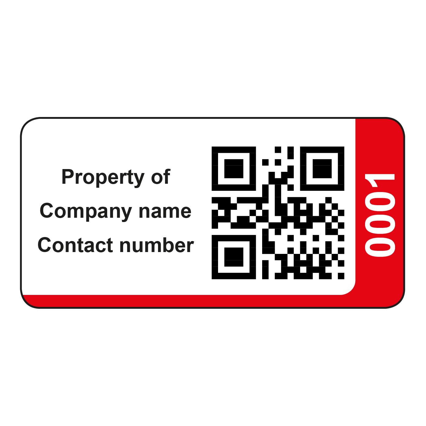 500 etichette adesive personalizzate con codice QR, etichette adesive personalizzate con codice QR collegato al sito Web opzionale, colore rosso, 38 mm x 20 mm, etichette permanenti in vinile