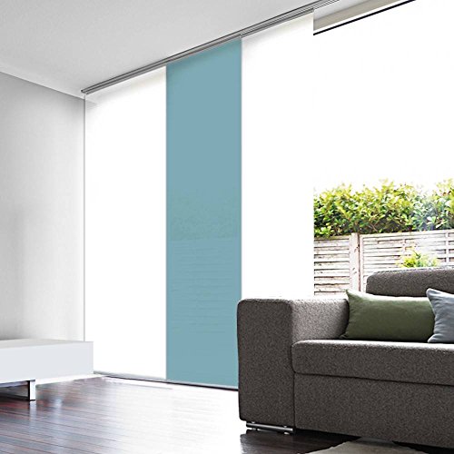madecostore Panel japonés Tamiant Lamelles Lisos – Azul Turquesa – 45 x 260 cm