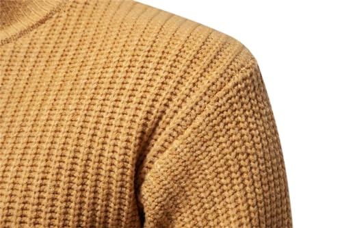 Men's Mock Neck Pullover Sweaters Mens Soft Casual Casual with Ribbing Edge Sweaters Gray EU Size M3