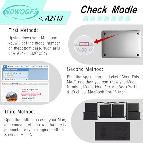 Image of A2113 A2141 Laptop Battery Replacement for MacBook Pro 16 inch A2141 Retina Series (Year 2019 2020) EMC 3347 MVVJ2xx /A MVVK2xx /A MVVL2xx /A MVVM2xx /A