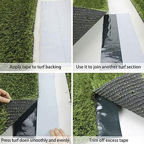Maalr Nastro di Giuntura ad Erba Artificiale, Erba Sintetica Nastro Autoadesivo, Finto Tappeto Erboso Naturale per Posa Erba da Giardino Balcone Top, Tessuto non tessuto PVC (5m x 5cm) - Image 8