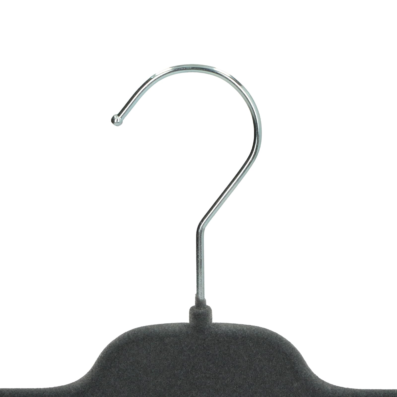 Mainetti Kleiderbügel aus rutschfestem Samt, mit gummierten Zangen, für Röcke, Jeans, Herren und Damen, platzsparend, leicht, hergestellt in Italien, 10 Stück (Grau, 36 cm)